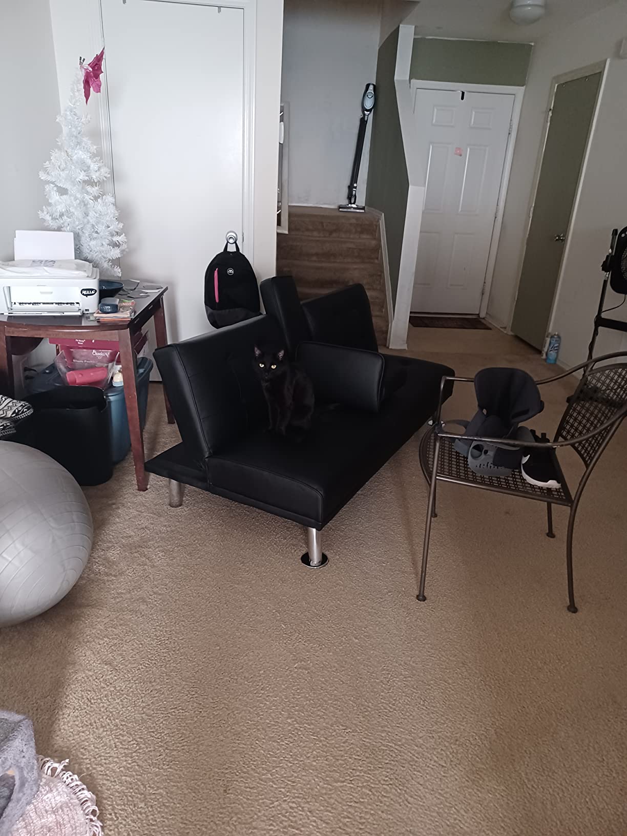 40/mo Finance JUMMICO Futon Sofa Bed Faux Leather Couch Bed Modern