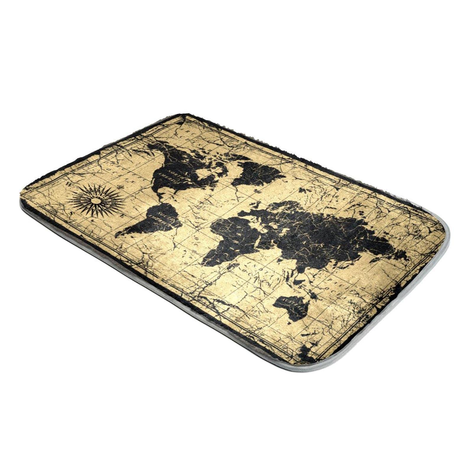 Tapis carte du monde fausse fourrure pour réchauffer une chambre