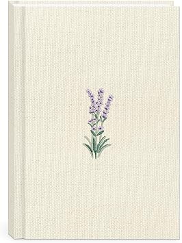 Kelly Green Delicate Floral Cream Hardcover Fabric Journal 43975