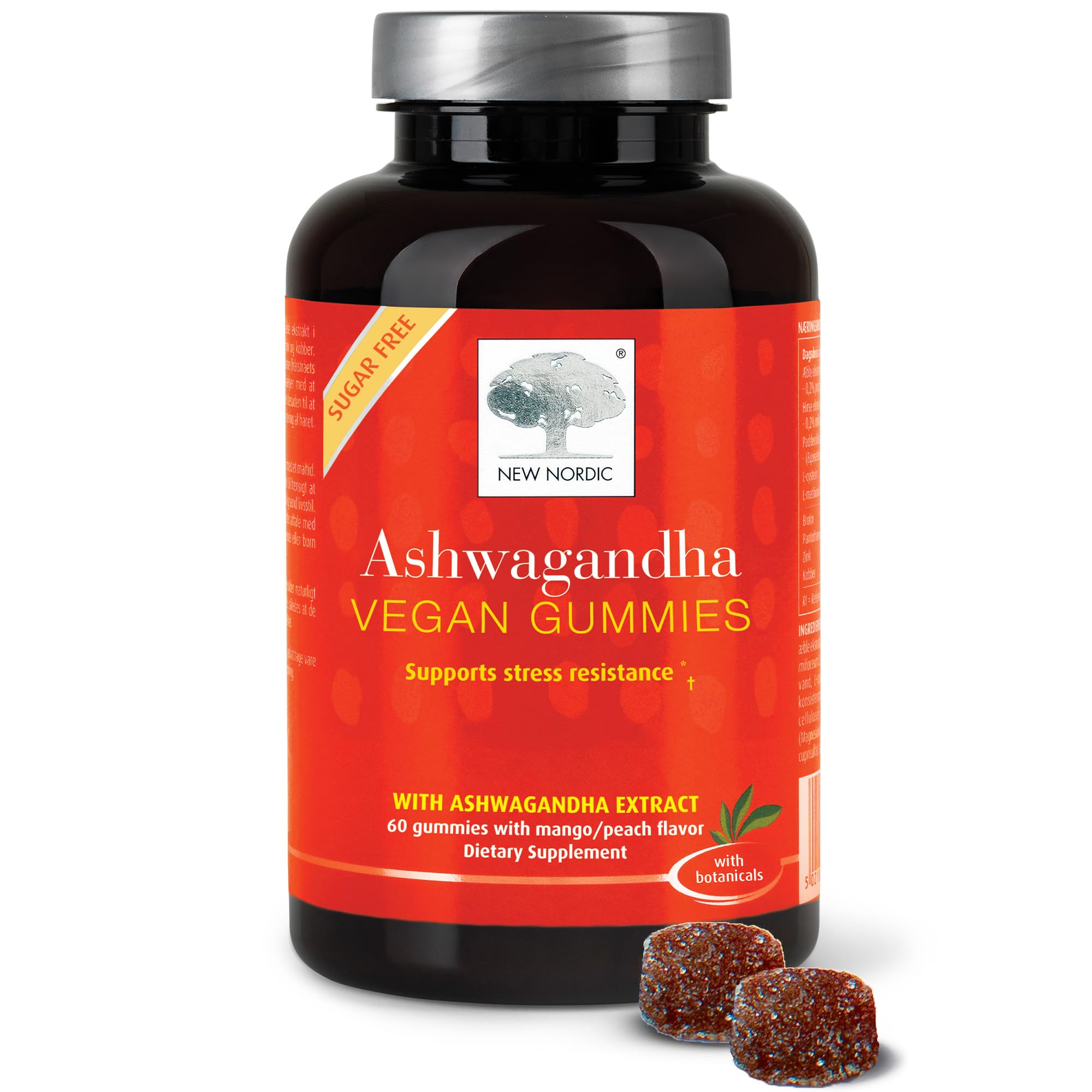 Amazon.com: NEW NORDIC Ashwagandha Gummies, 300 mg Ashwagandha Root Extract, Sugar Free, Adaptogens for Men and Women, Delicious Mango Peach, 60 ...