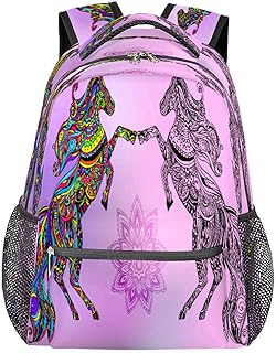 Mochilas para adolescentes meninas meninos cavalo flor mochila de viagem para mulheres homens bolsas de livros mochilas universitárias para escola, trabalho laptop mochilas resistentes à água mochila para caminhadas, Multicor, Medium