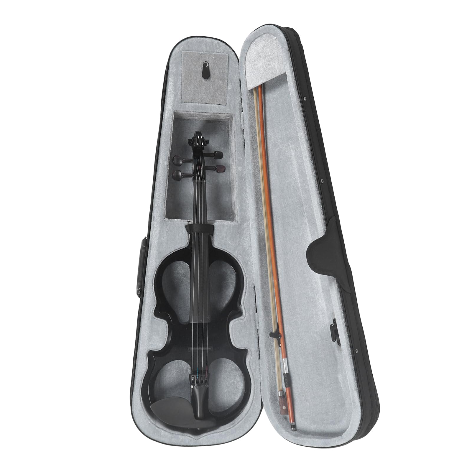 4/4 con elettronica integrata Design ergonomico con regolazione volume/tono Kit completo con archetto e colofonia per l'apprendimento di adulti e studenti (Nera)