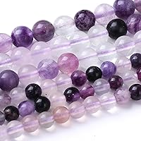 Vista 59 de Cuentas sueltas redondas de gemas naturales, cuentas de cristal de piedra energética para hacer joyas 15" (Cristales de cuarzo de fresa, jades, 6MM)