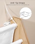 CHOEZON 6-Tier Kids Bookshelf, Sling Kid Bookcase, Large Capacity Book Organizer, Book Shelf for Kids Room, Magazine Storage Rack, for Bedroom, Nursery, Playroom, White and Natural MCW07WB