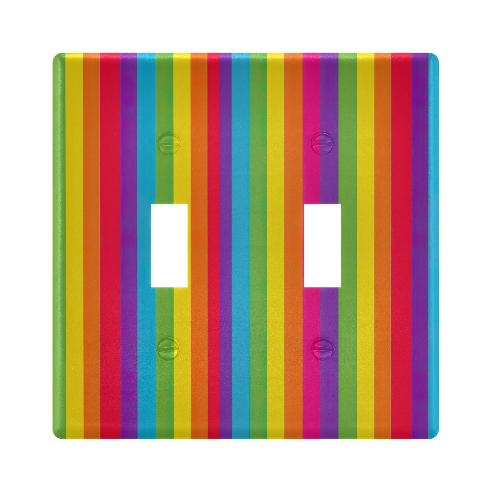 UMIRIKO Stripe Rainbow Light Switch Cover Plate Covers Decorative Double Toggle Home Decor 202b5867