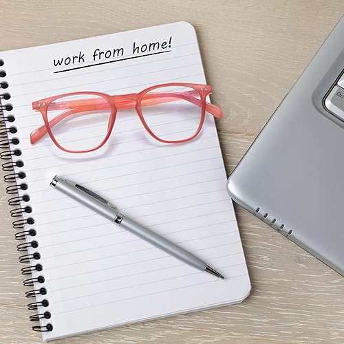 Miniatura 7 de Paquete de 6 lentes de lectura de luz azul para mujeres y hombres bisagra de resorte redondos para lectores de computadora ligeras antifatiga ocular