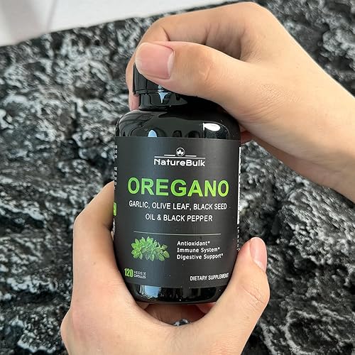 Miniatura 6 de Extracto de aceite de orégano con extracto de ajo, hoja de olivo, aceite de semilla negra y pimienta negra - Cápsulas de suplemento para apoyo