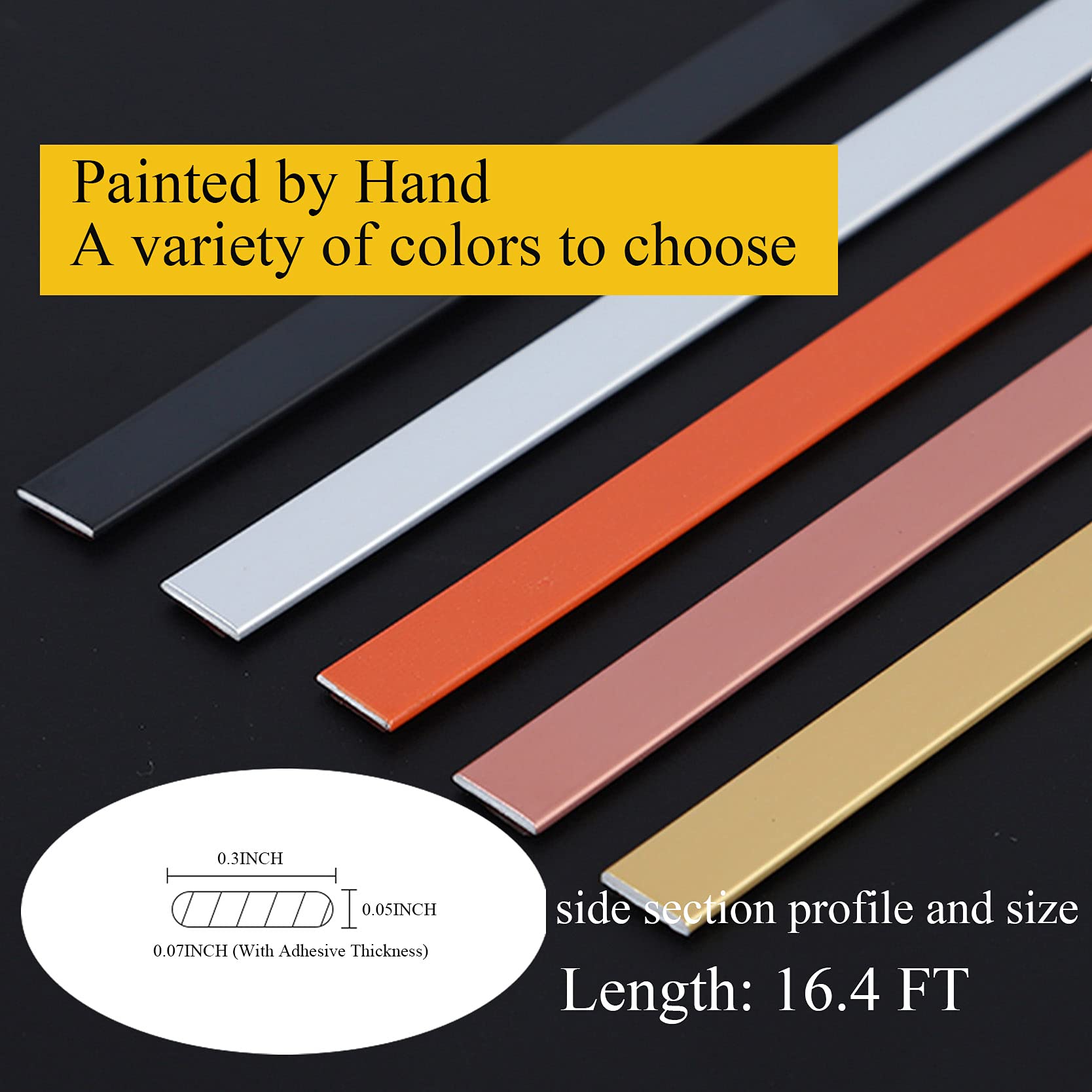 Snapklik.com : Huaesem Flexible Molding Trim Self Adhesive, Metallic