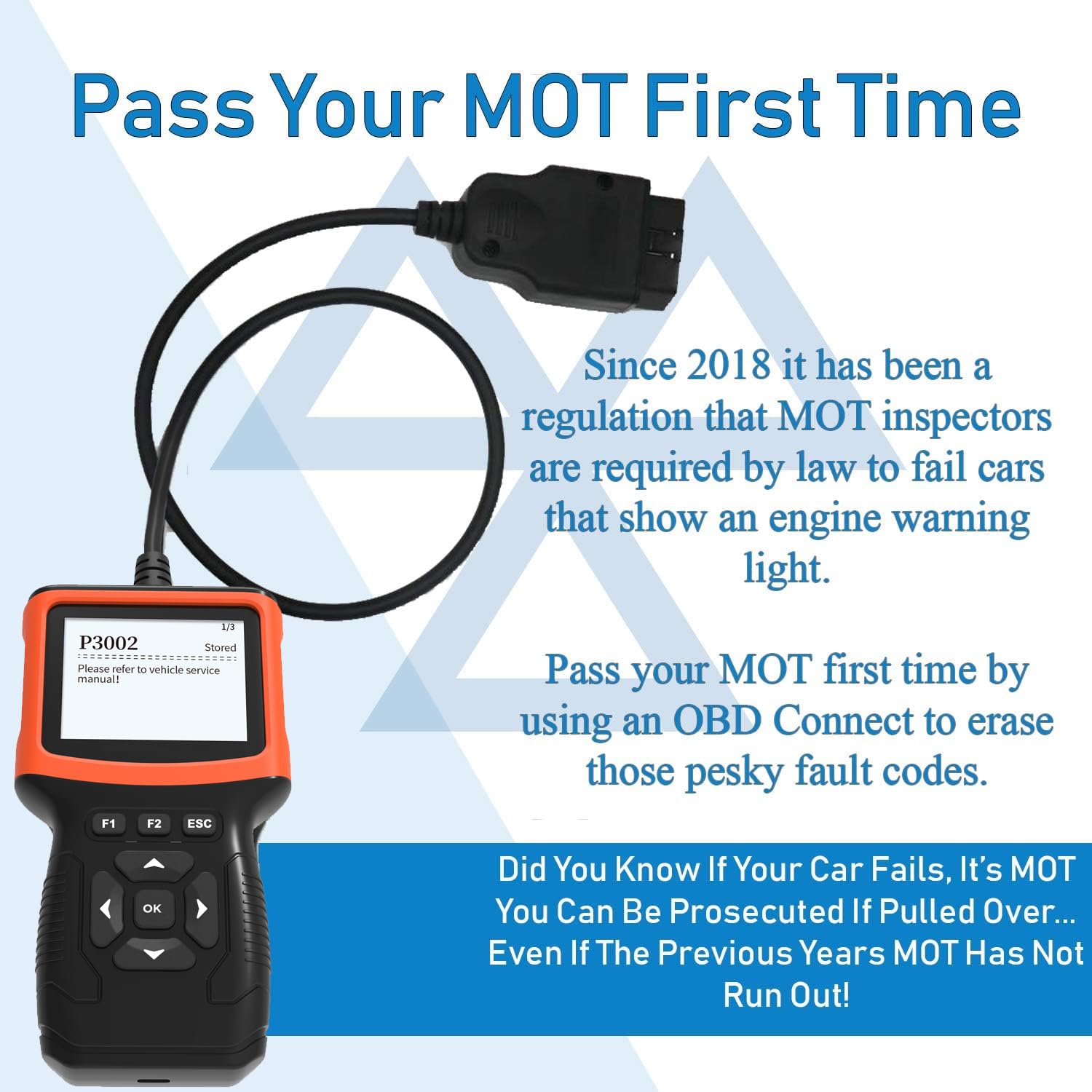 M301 - Scanner diagnostico professionale OBDII OBD2 per auto, lettura e cancellazione dei codici di errore del motore, monitora i dati in tempo reale, rileva problemi del veicolo e