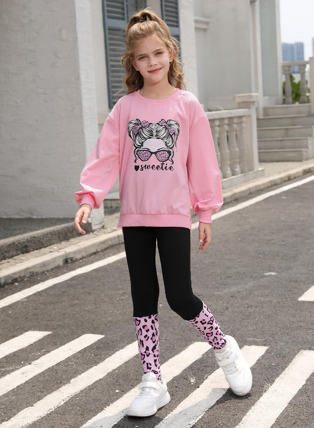 Girls Clothes Tie Dye Print Sweatshirt Tops and Leggings Sweatpants 2 Piece Fall Winter Outfits 5-12 Years - Image 4