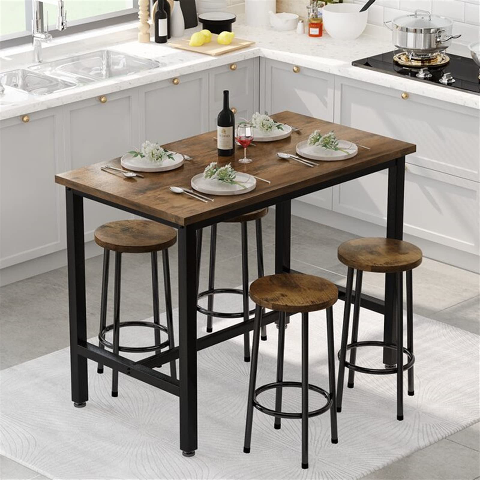 Buy Recaceik 5Piece Kitchen Dining Table Set, Modern Bar Table and