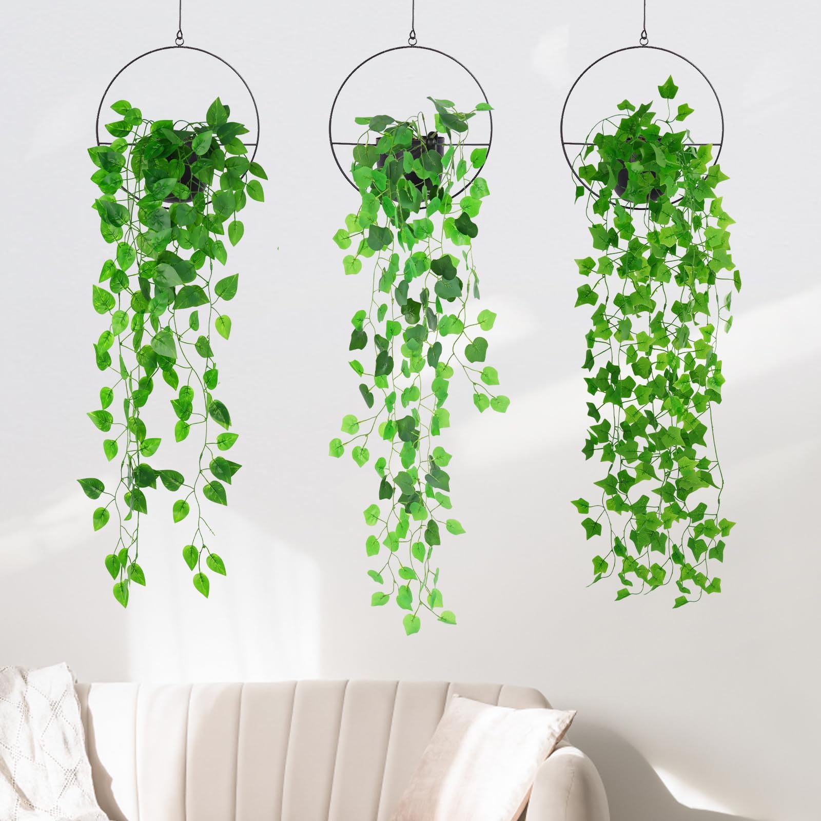 Plante suspendue artificielle blanche