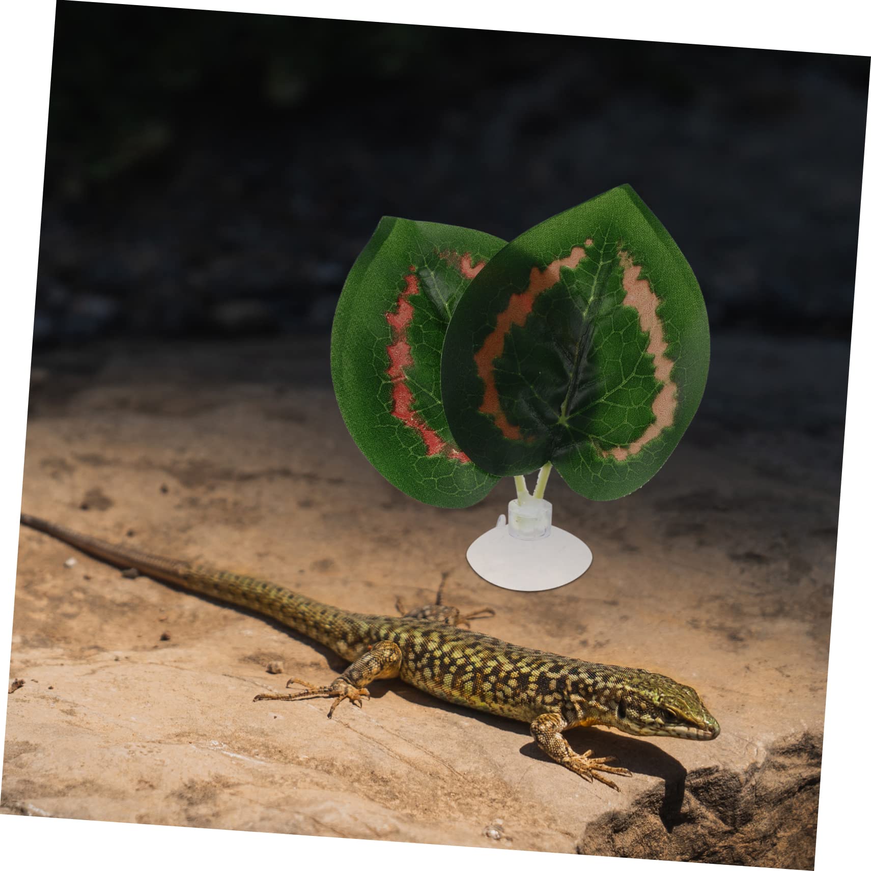 Abaodam 5Pcs Artificial Reptile Plants for Terrarium Realistic Fake Leaves Decor for Snakes Lizards and Turtles Easy Installation and Dynamic Environment Creation