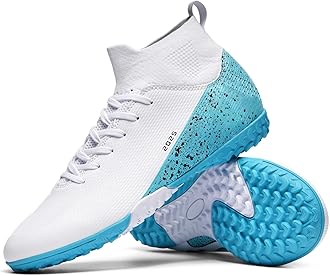 Soccer Cleats for Mens Womens Indoor Soccer Shoes Unisex Baseball Turf Shoes Youth Rugby Shoes Adult AG FG TF Football Boots Wide Training Sneaker (2309 Bai TF_45)