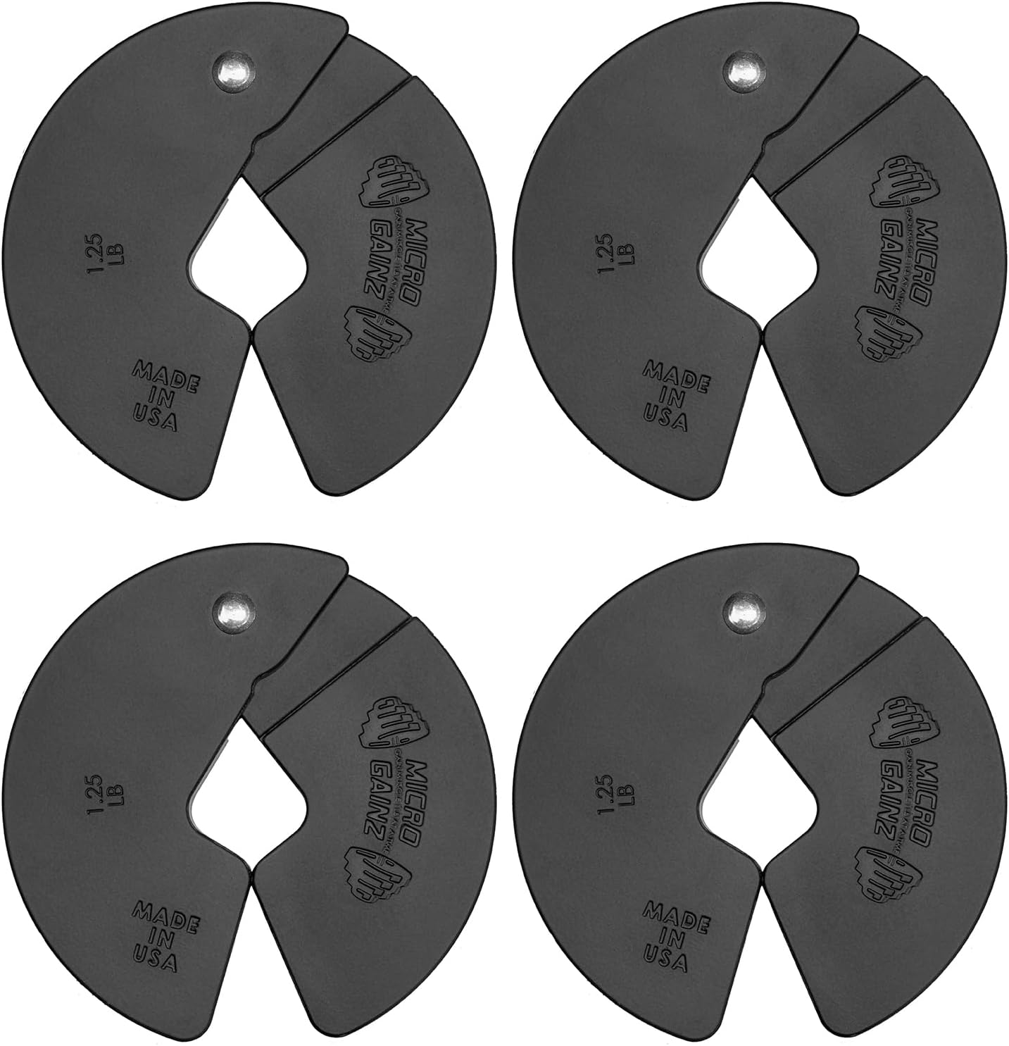 Micro Gainz NEW 1.25LB Dumbbell Fractional Weight Plates 2 or 4 Piece- Designed for Dumbbell Training and Micro Loading, Made in USA