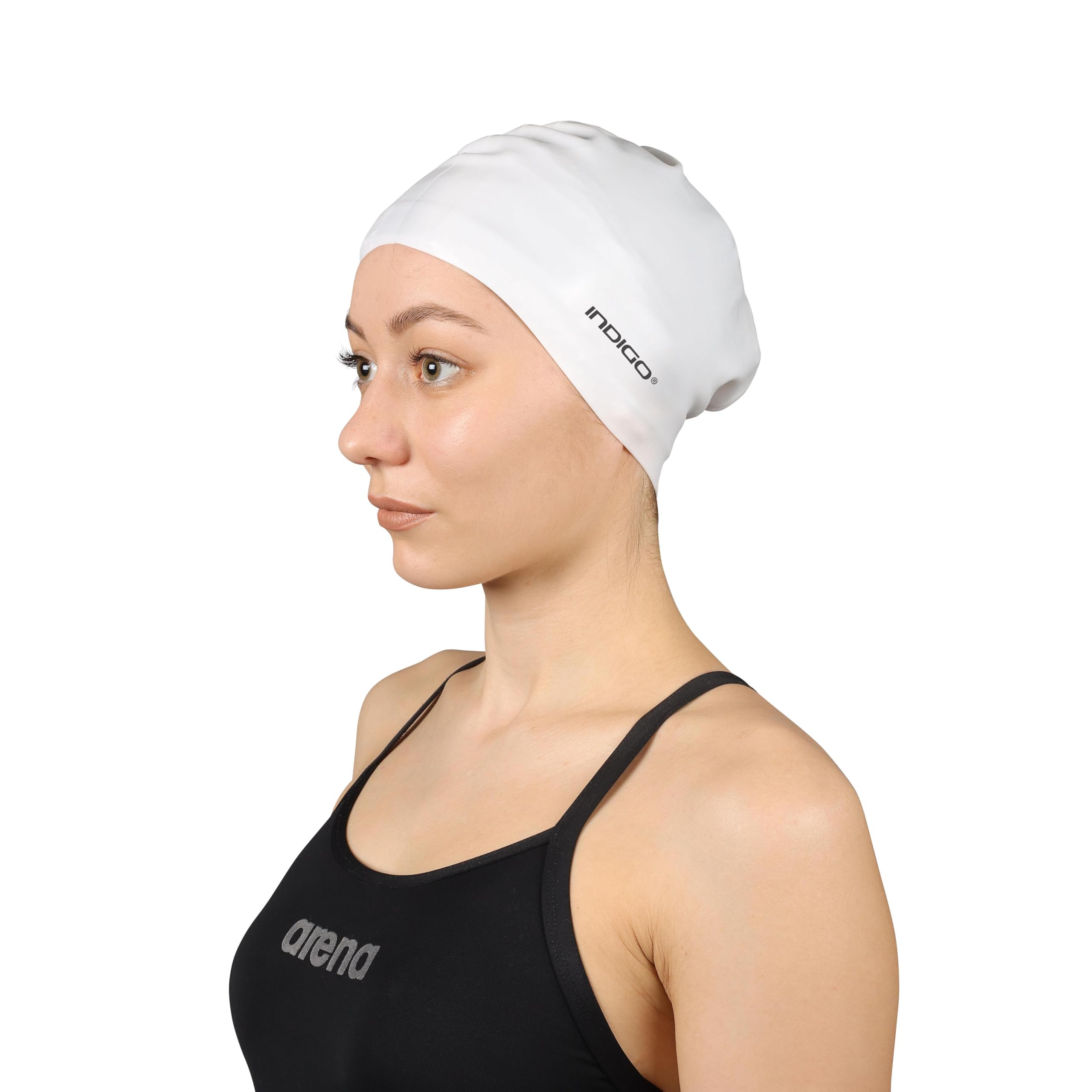 DRUNA Gorro de Natación y Piscina para Pelo y Cabellos Largos, 100% Silicona para Mujeres