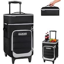 INSMEER 2-in-1 Rolling Cooler with Wheels and Detachable Lunch Bag 80 Cans