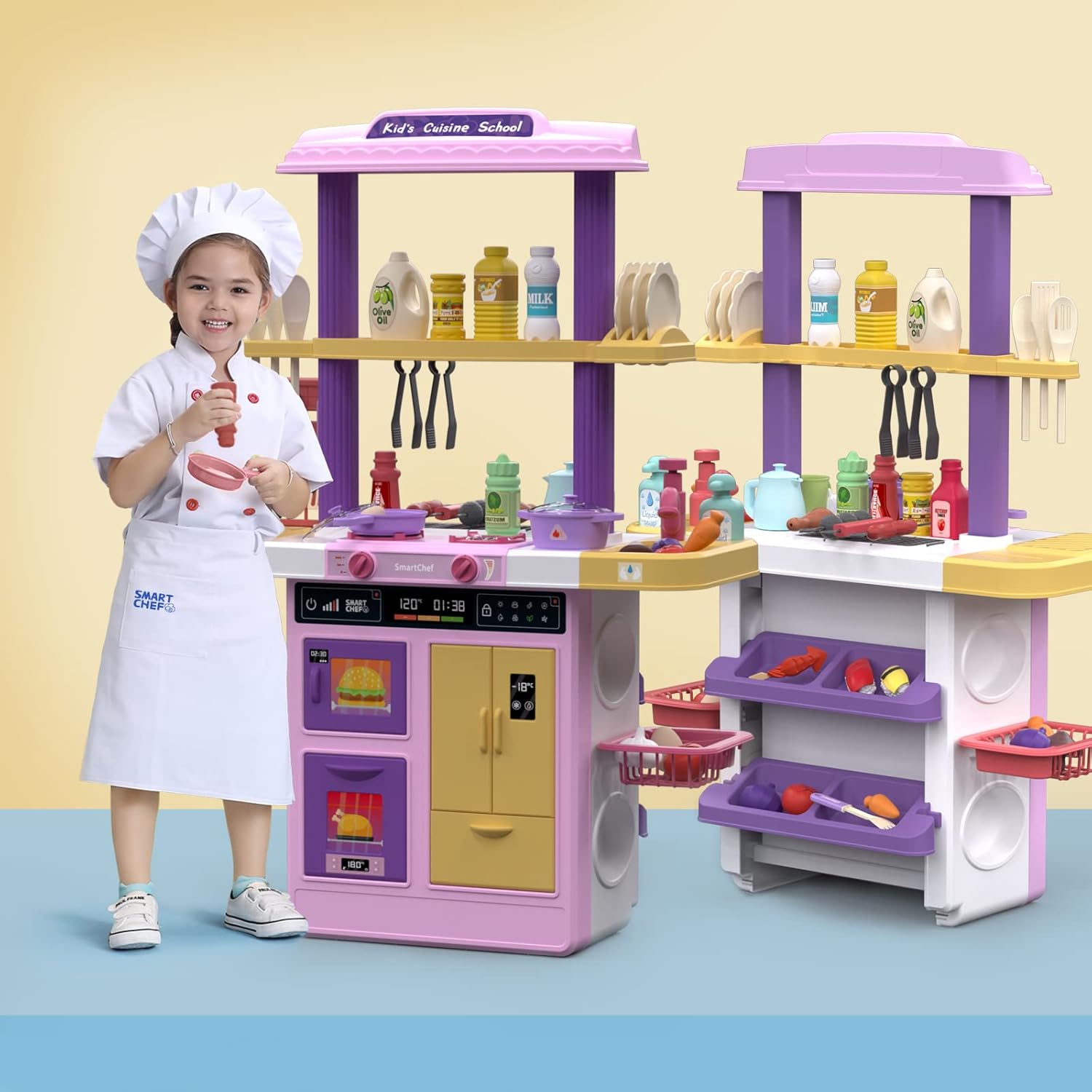 Buy SmartChef Play Kitchen Set, 2in1 Kids Kitchen & Grill Playset