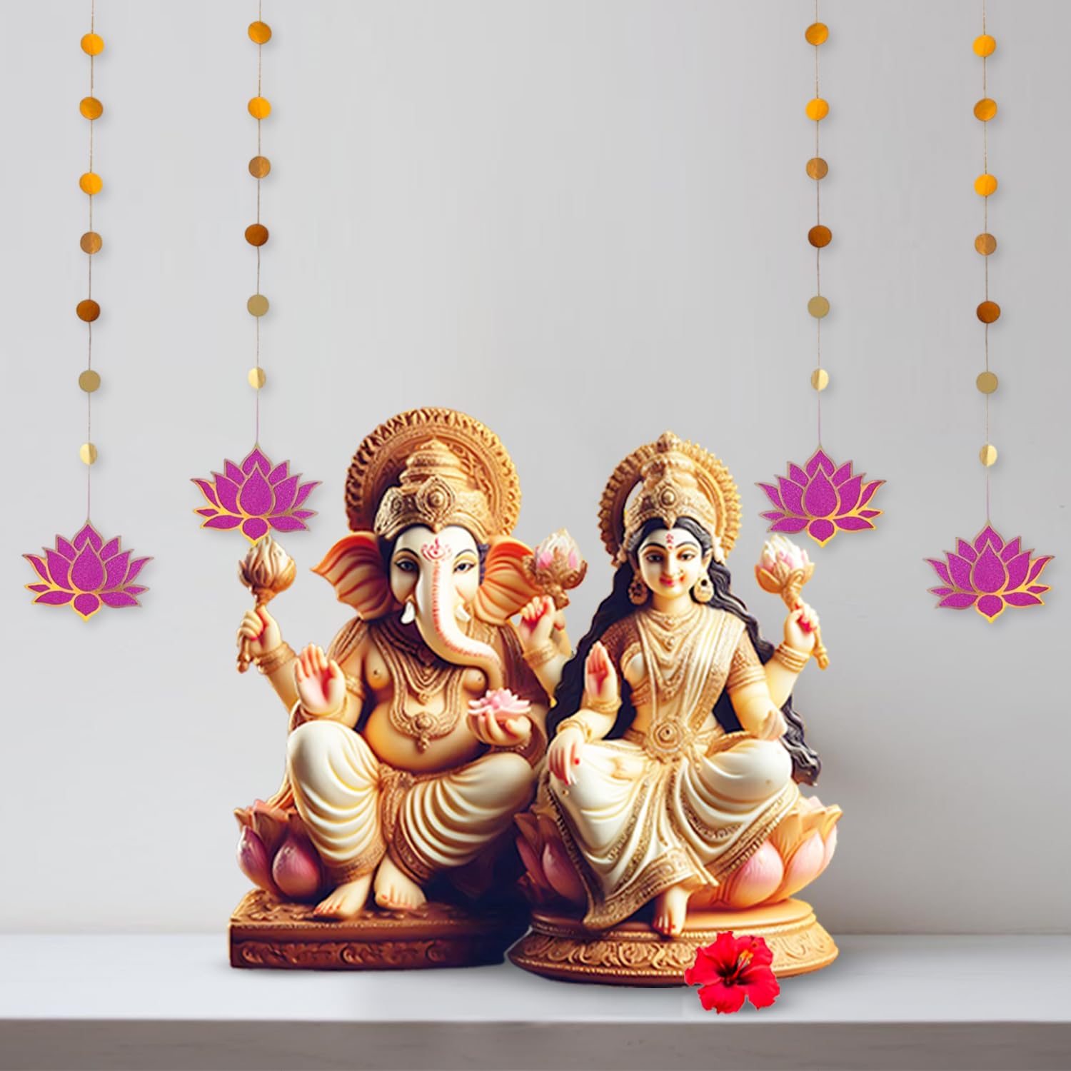 Party Propz Pink Lotus Hangings for Decoration - 4 Pcs Lotus Hanging, Diwali Decoration Items for Home Decor, Navratri Decoration Items for Home, Pooja Room Decoration Items, Hanging Decorative Items (B0CL72VBZ4) Amazon Price History, Amazon Price Tracker