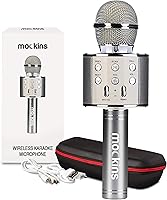 Vista 13 de Mockins Micrófono de Karaoke Bluetooth Negro para Niños con Altavoz Bluetooth Integrado Micrófono Inalámbrico de Karaoke Compatible con iPhone
