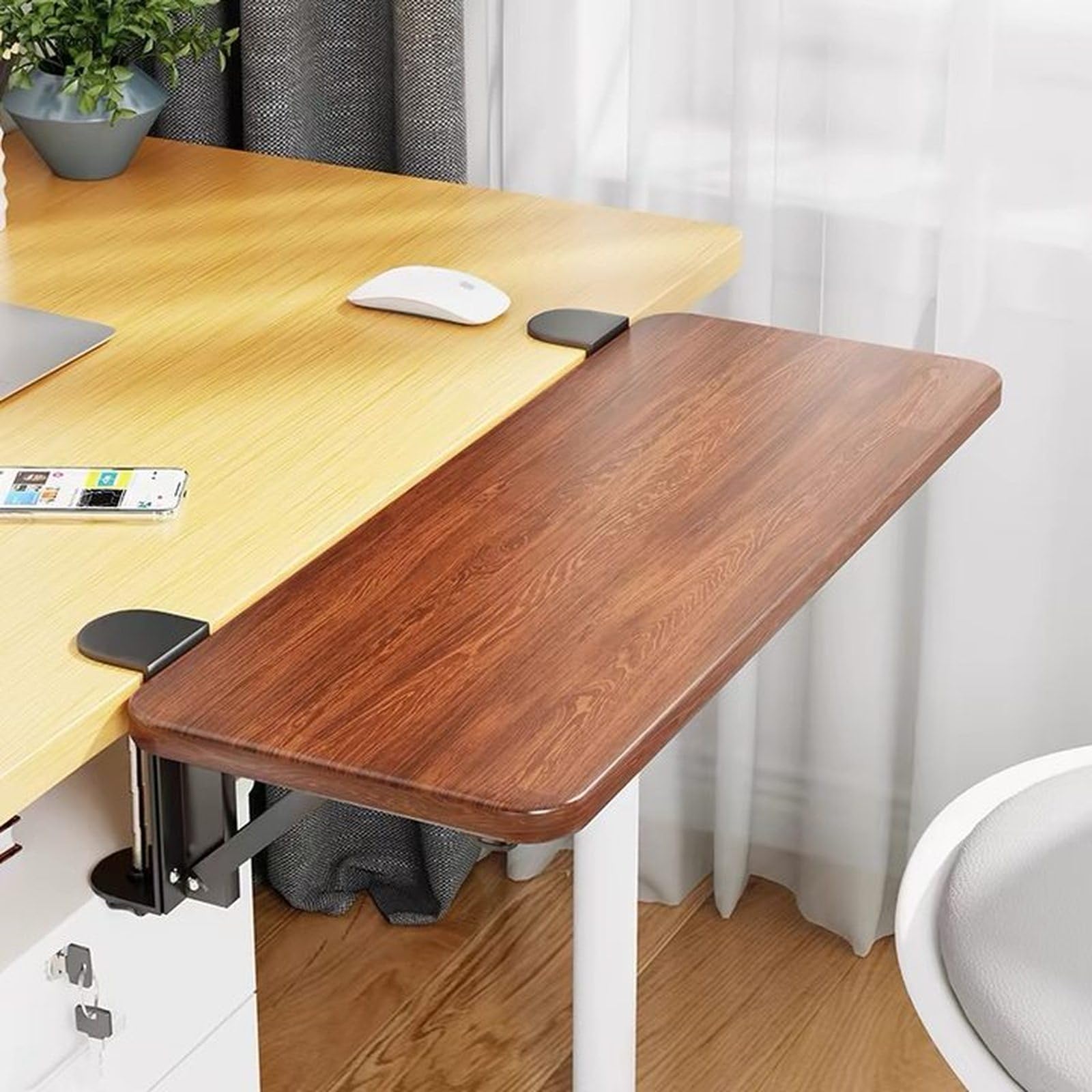 Ergonomics Desk Extender Tray,foldable Adjustable Desk Extension,computer Keyborad Tray,clamp-on Keyboard Extension Platform For Improved Workspace Organization,armrest Support For Home And Office
