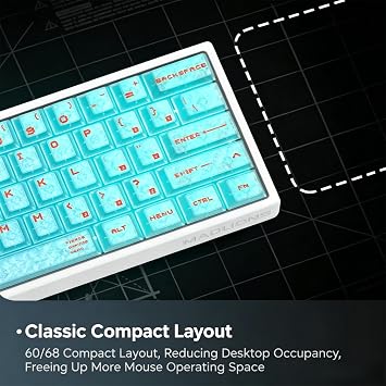 MADLIONS MAD 60 V2 Rapid Trigger RGB Gaming Keyboard,60% Hall Effect Magnetic Switch Wired Mechanical Keyboard with 8K Polling Rate 0.001mm RT PrecisionTransparent Keycaps for PC/Mac (Black)