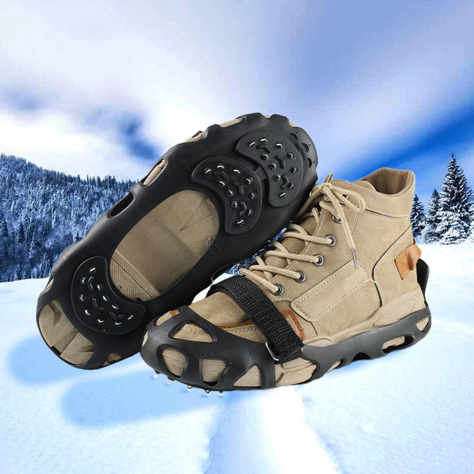 Artigli da ghiaccio antiscivolo generici, tacchetti per scarpe per neve e ghiaccio, artigli da ghiaccio antiscivolo a 30 denti per scarpe - Artigli da ghiaccio multiuso, pinze da neve