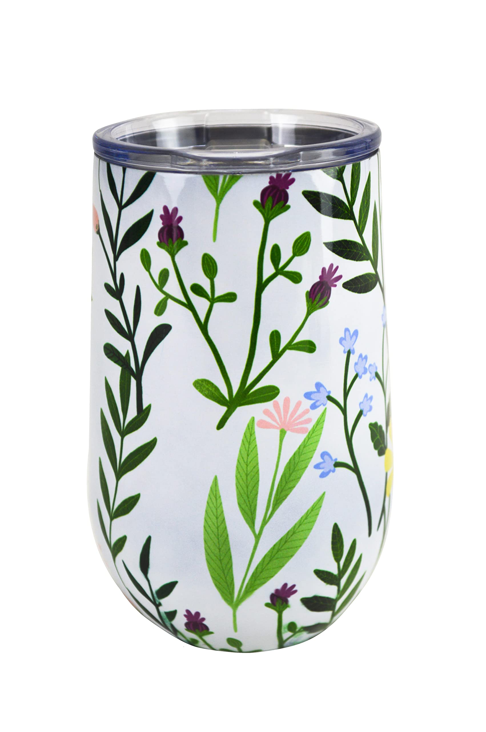 Gobelet sans pied blanc motif fleurs sauvages Boston Warehouse 473 ml