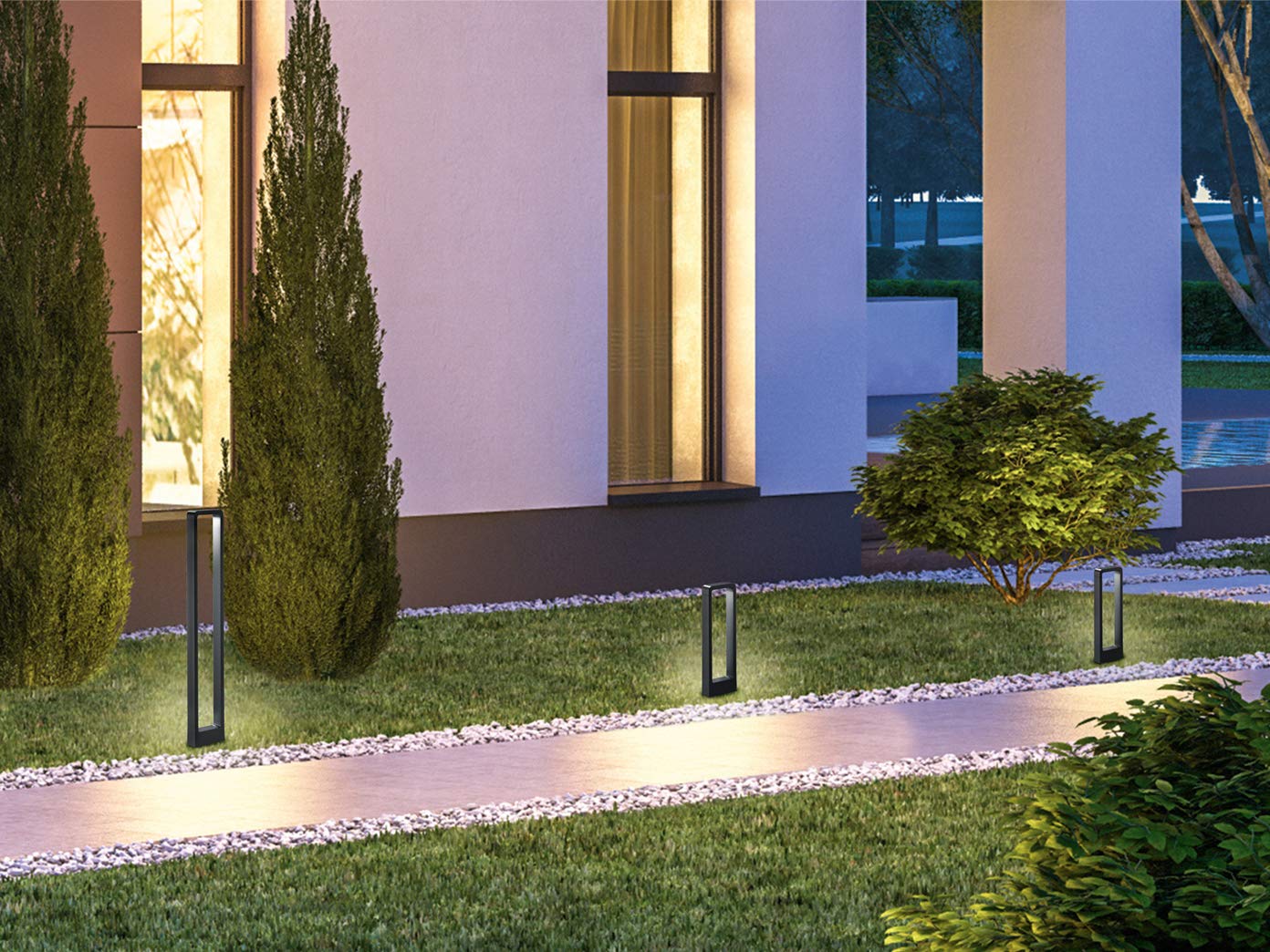 2er SET moderne Wegeleuchten aus Aluminium Anthrazit, Höhe 100cm