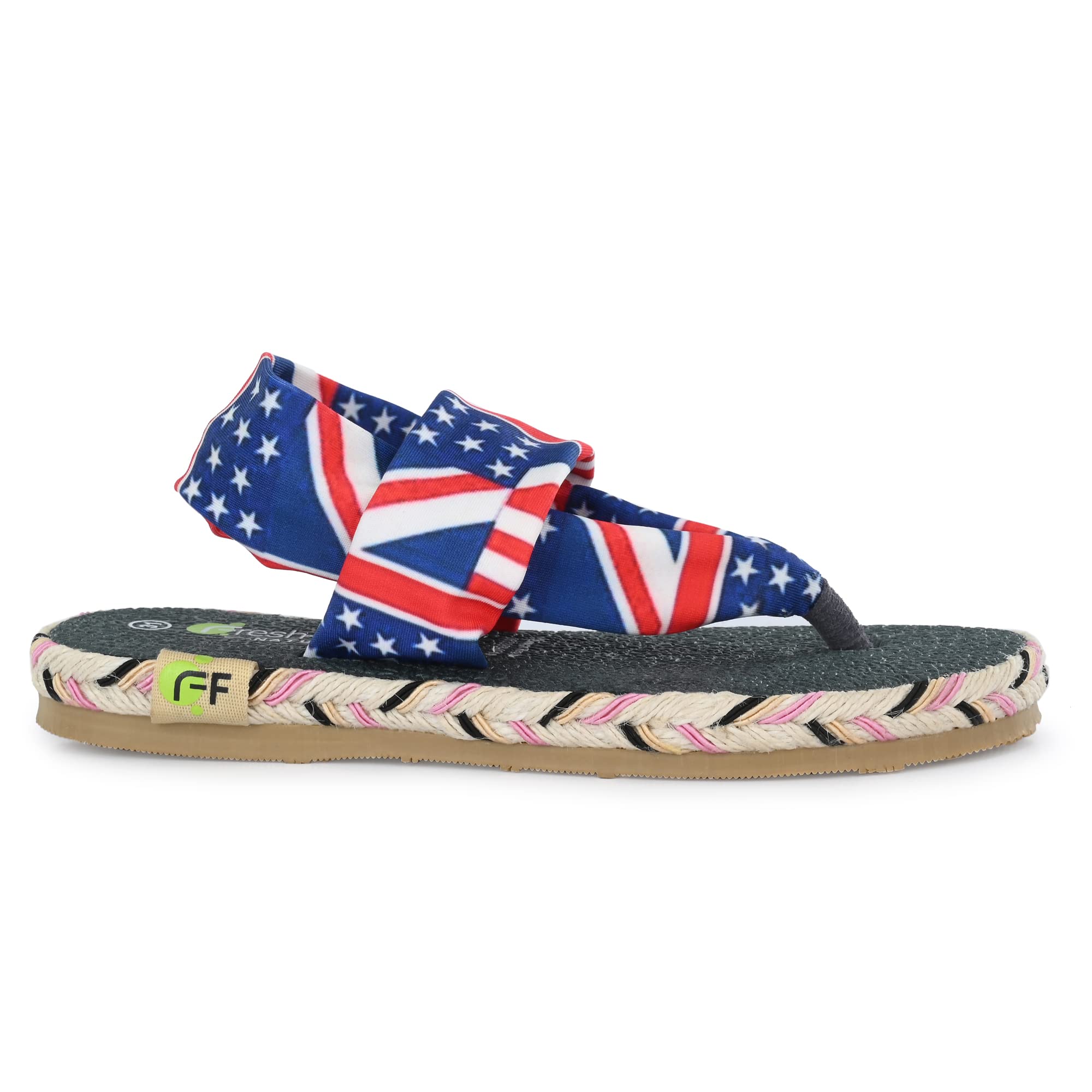 Fresh Feet Yoga Mat Flats Sleeper for Kids Girls - (American Print, Size 11) 1