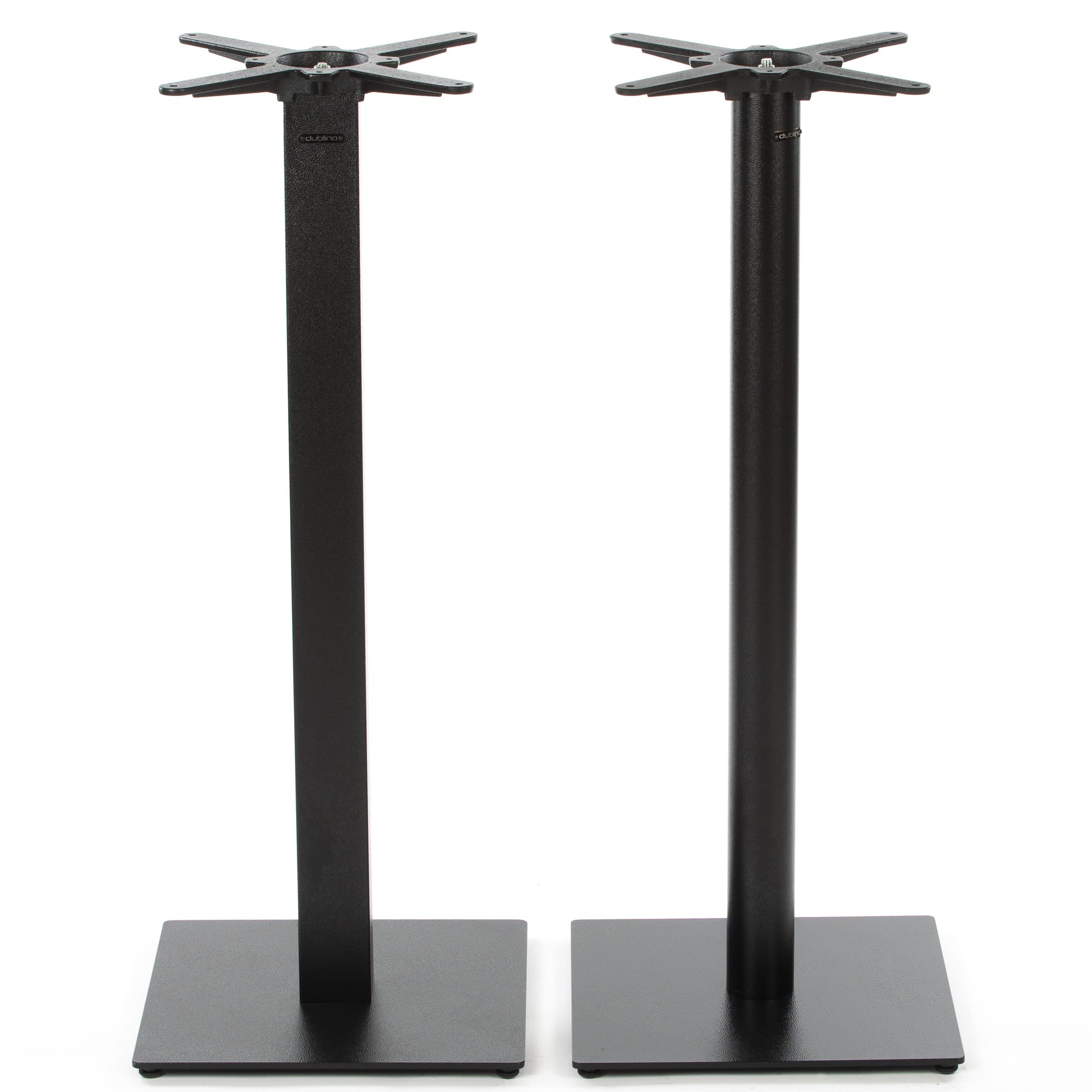 Premium Stehtischgestell Metall- PJ6588/110 | schwarz | Höhe 108 cm | Bodenplatte 45x45 cm | max. Tischplattengröße 70x70 cm | runde Stahlsäule | Ideal für Esstische