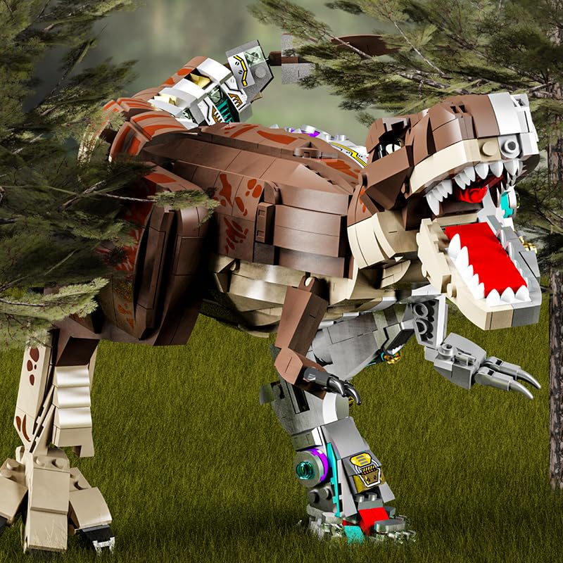 Image of SKY LINE OCEAN Mechanical T-Rex Building Kit - 1388 PCS STEM Dinosaur Construction Blocks, Large Articulated Tyrannosaurus Rex Model with Moving Joints, Educational Gift Toy for Ages 14+