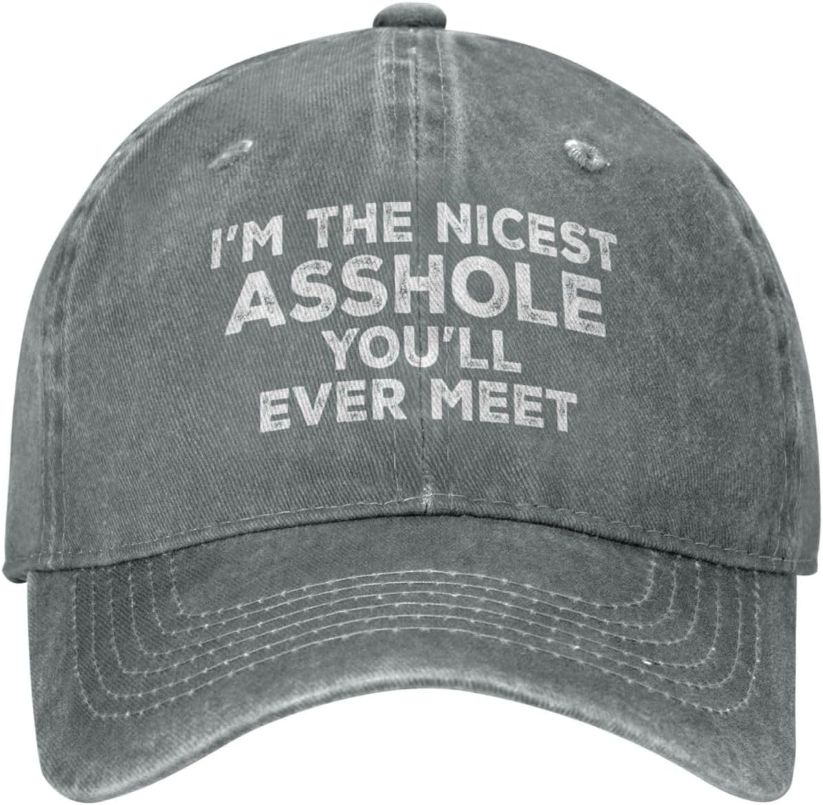 huesdeawI'm The Nicest Asshole You'll Ever Meet Hat for Women Baseball Cap with Design Hats