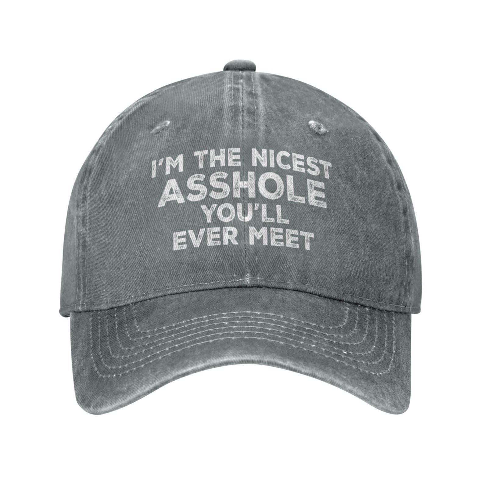 huesdeawI'm The Nicest Asshole You'll Ever Meet Hat for Women Baseball Cap with Design Hats