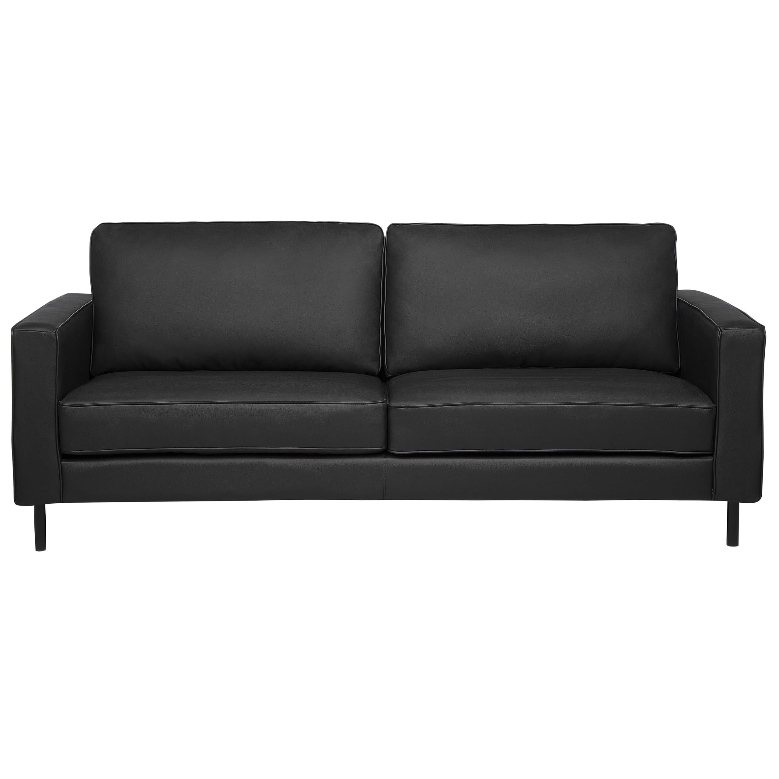 Wohnzimmer Set Sofa Sessel Leder moderne Wohnzimmermöbel in Schwarz Savalen