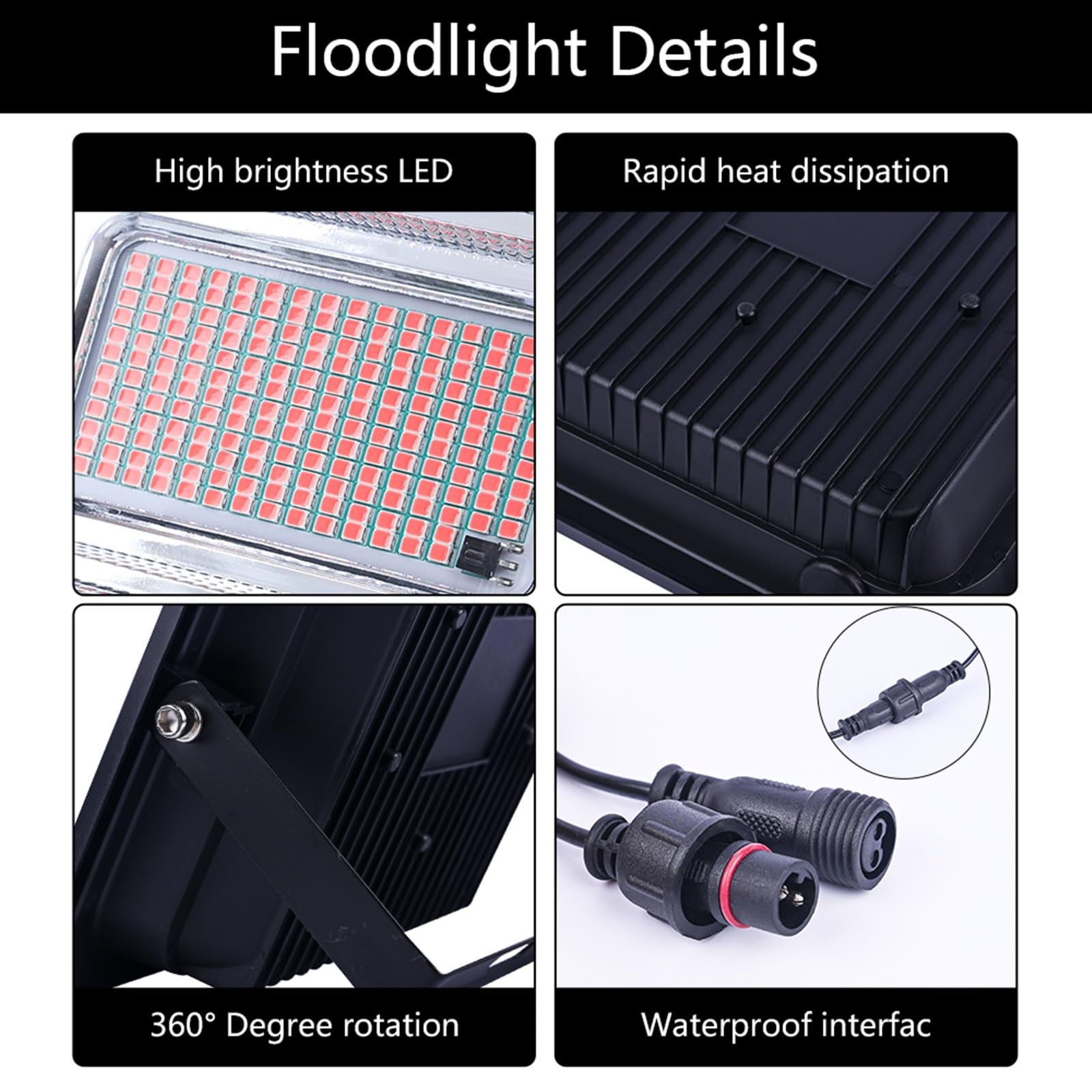 Lámpara de Cultivo, Foco Solar for el Crecimiento de Plantas, 200 W, IP66, Resistente al Agua, de Espectro Completo, lámpara hidropónica, Invernadero, Tienda for Plantar Semillas de Flores