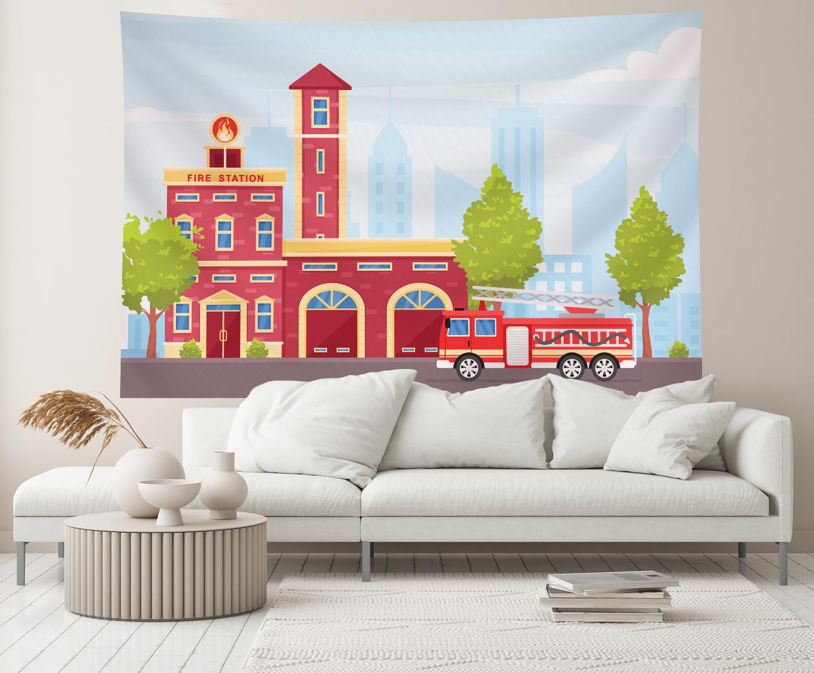 Fire Station Bedroom Ideas Wallpaper Mural Children's Room Fire