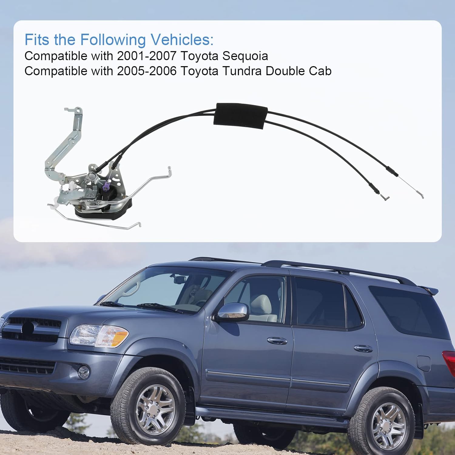 Front Left Driver Door Lock Latch Actuator Compatible with 2001-2007 Toyota Sequoia 2005-2006 Toyota Tundra Double Cab Replace# 69304-0C010