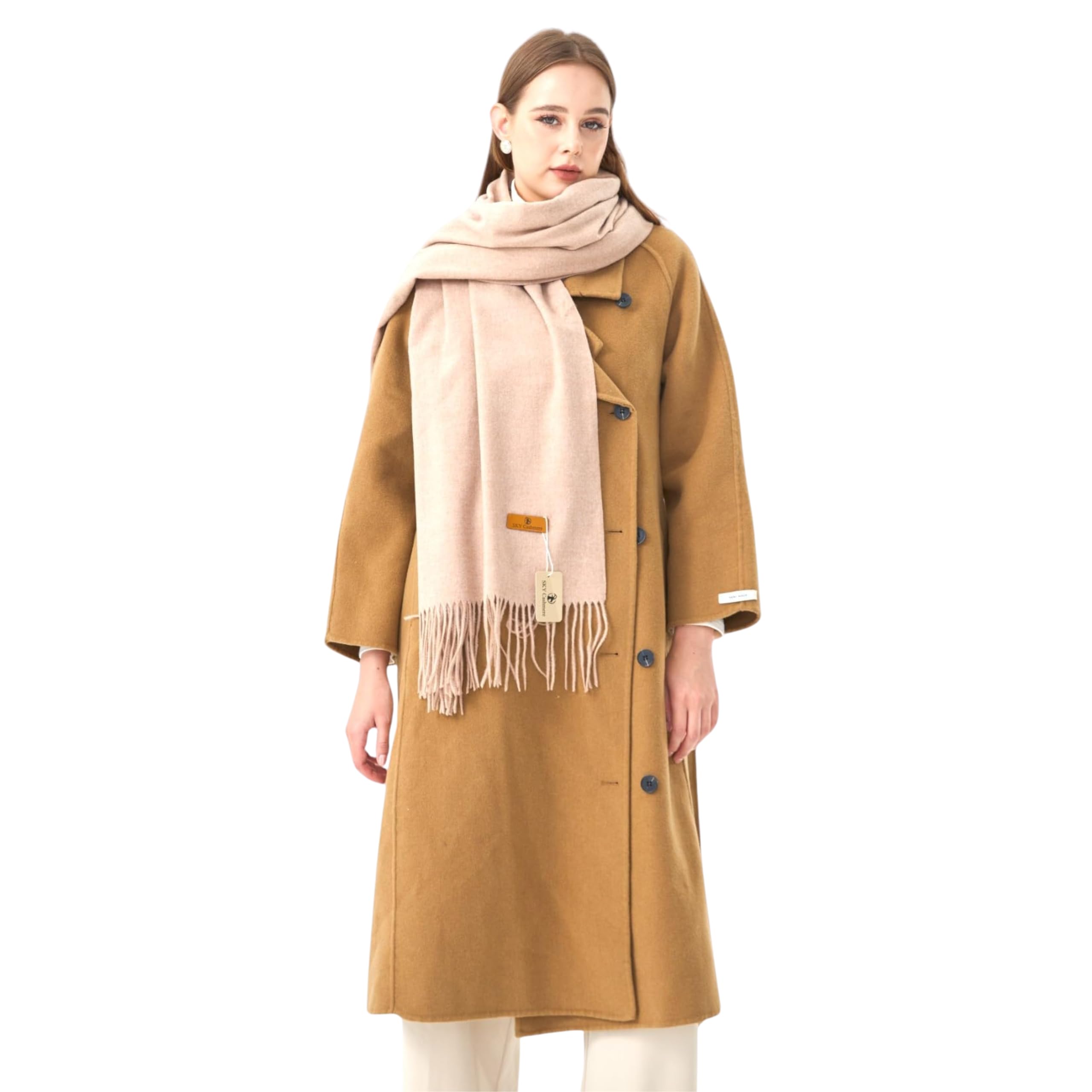 Silky Soft Cashmere-Blend Pashmina Shawl for Women Scarf Cozy Tassel Elegant Winter scarf women Wrap Lightweight Breathable Layering Travel Accessory Shawl Gift for Women One Size