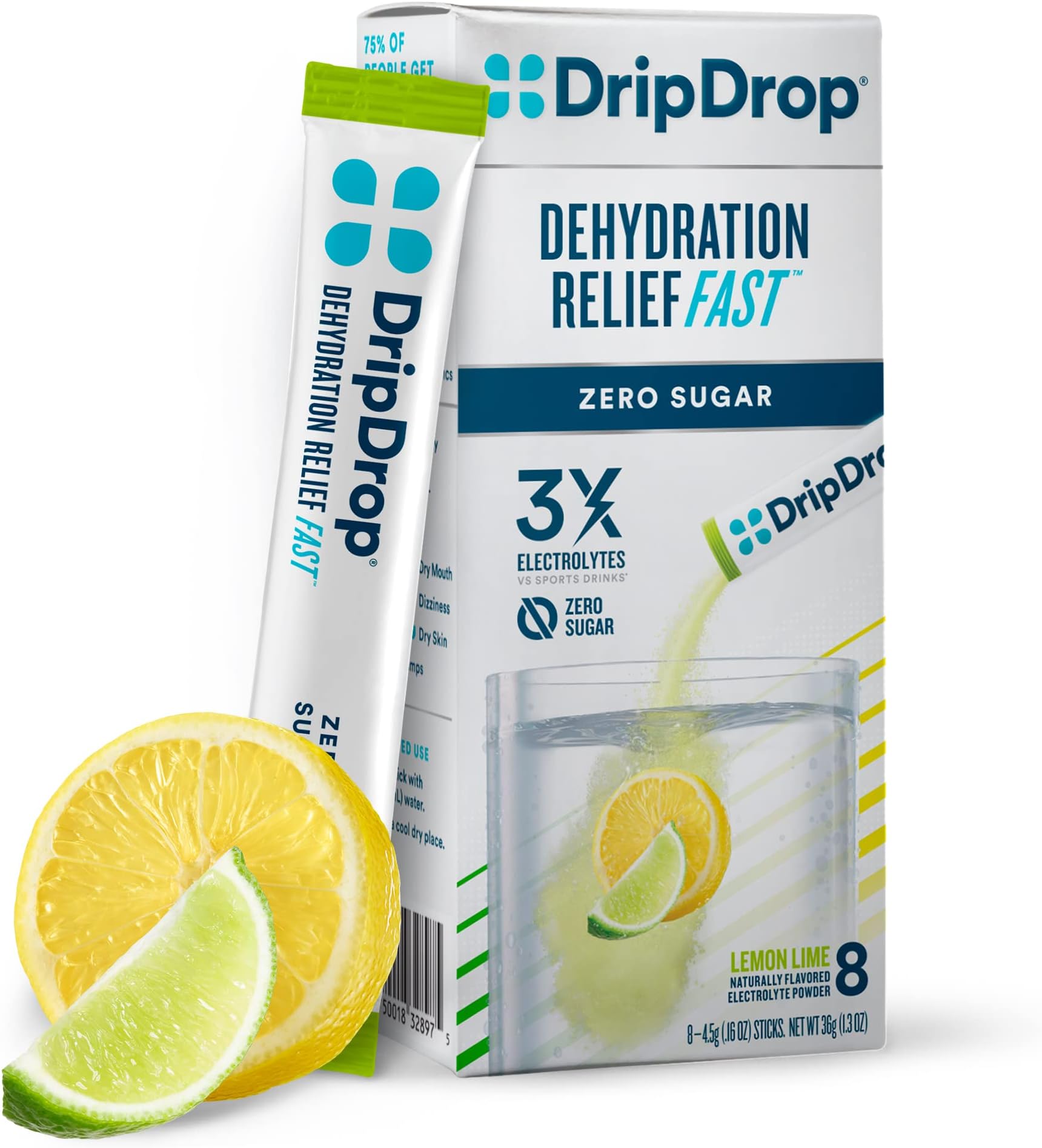 Hydration - Zero Sugar Electrolyte Powder Packets Keto - Lemon Lime - 8 Count