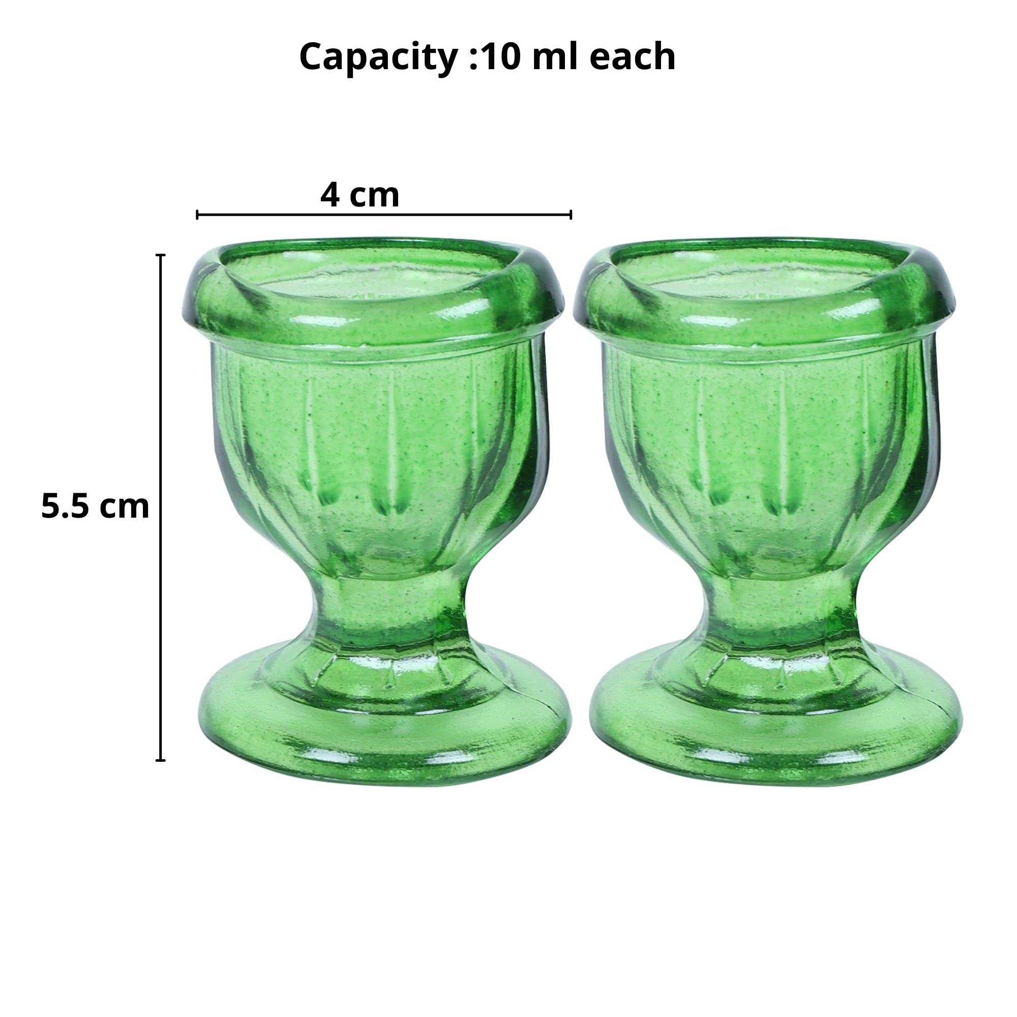 QIMACPLUS Glass Eye Wash Cups with Ergonomic Design for Effective Eye Cleansing, Eye-Shaped Rim for Snug Fit, Superior Smooth Edge β Set of 2 (Green) 2