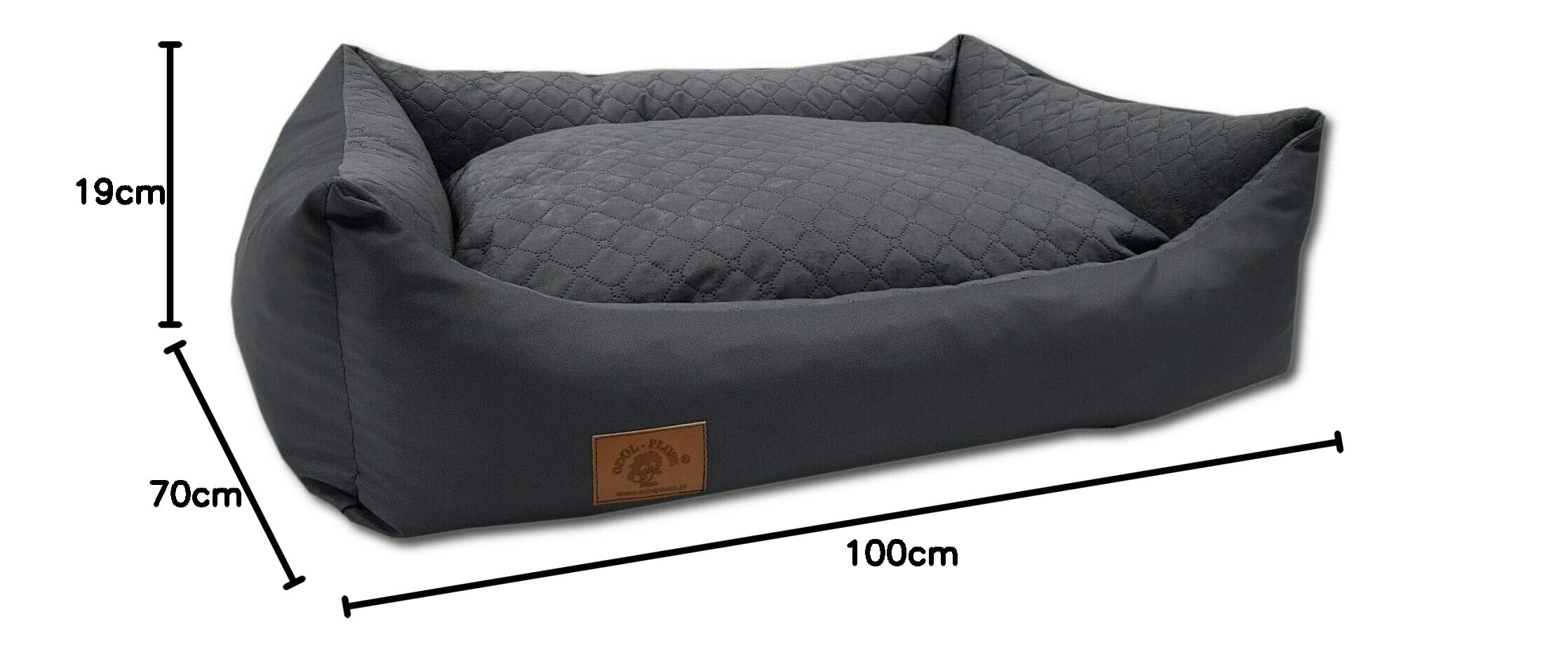 Odolplusz XXL Hundebett 100x70cm - Abnehmbarer, wasserdichter Bezug - Bequemer Hundekorb für große & mittelgroße Hunde - Waschbar & Robust
