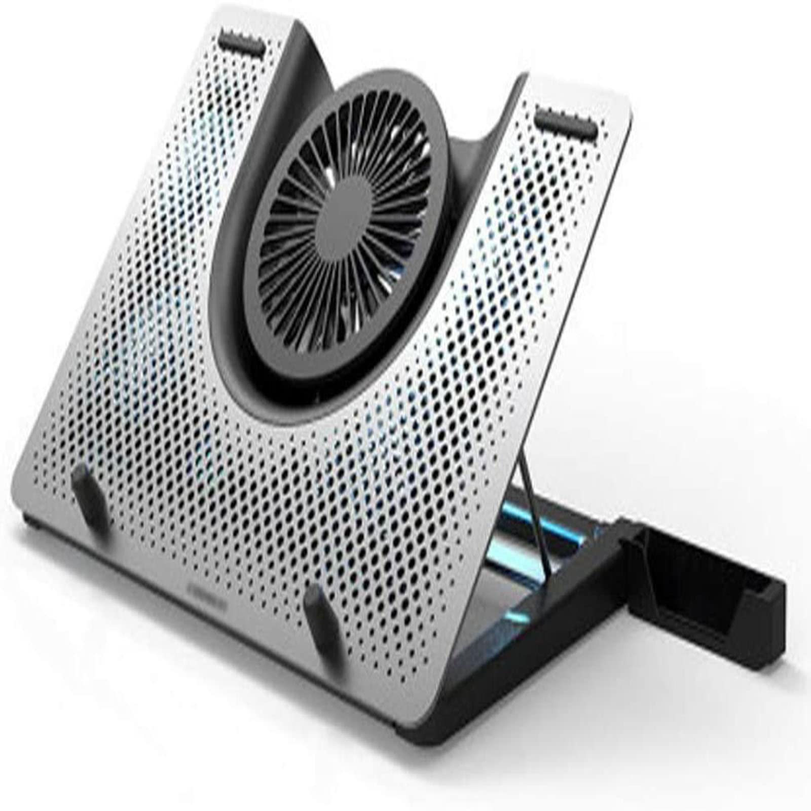 Plateau de refroidissement pour ordinateur portable avec rétroéclairage RVB - Ventilateur alimenté par USB avec grille métallique
