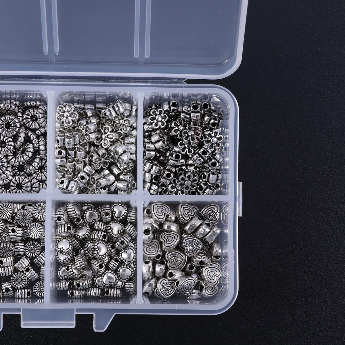 Lurrose 800stücke Spacer Perlen Schneeflocke Und Diy Zubehör Für Schmuckherstellung Silberne Bastelperlen Mit Großen Und Kleinen Löchern