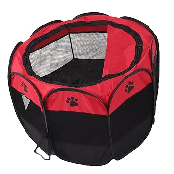 Dog Exercise Pen Kennel, Oxford Cloth Removable Pet Playpen Foldable for Rabbits for Cats for Dogs(S Number)