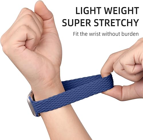 Miniatura 3 de Lerobo Paquete de 2 correas elásticas Solo Loop compatibles con Apple Watch de 1.496 pulgadas, 1.575 pulgadas, 1.614 pulgadas, 1.654 pulgadas, 1.732