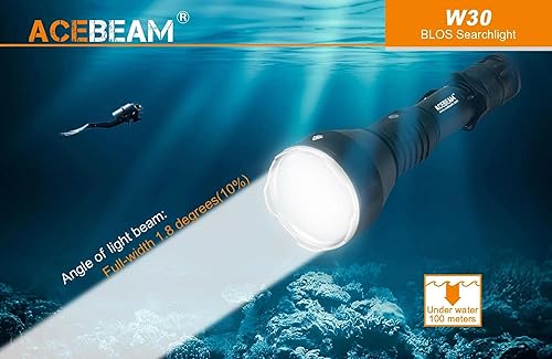 Miniatura 9 de Acebeam Linterna LED de largo alcance W30 - 500 lúmenes, 7,900.3 ft de alcance, blanco frío 6500K