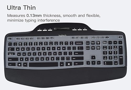 Miniatura 6 de Logitech MK710 MK710-RB MK735 MK700 - Teclado inalámbrico de escritorio Logitech MK710 MK735, protector de teclado impermeable de silicona, color