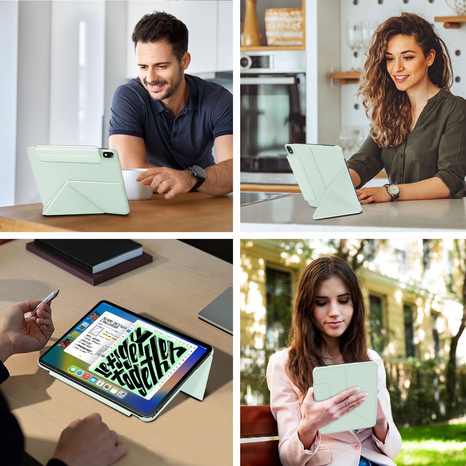 for iPad mini 7 A17 Pro Case(2024),iPad mini 7th/6th Slim Powerful Magnetic Case,4 Standibg Angles,Vertical Stand Cover,with Auto Wake/Sleep and with Pencil Holder (Green, iPad mini 6th/7th)