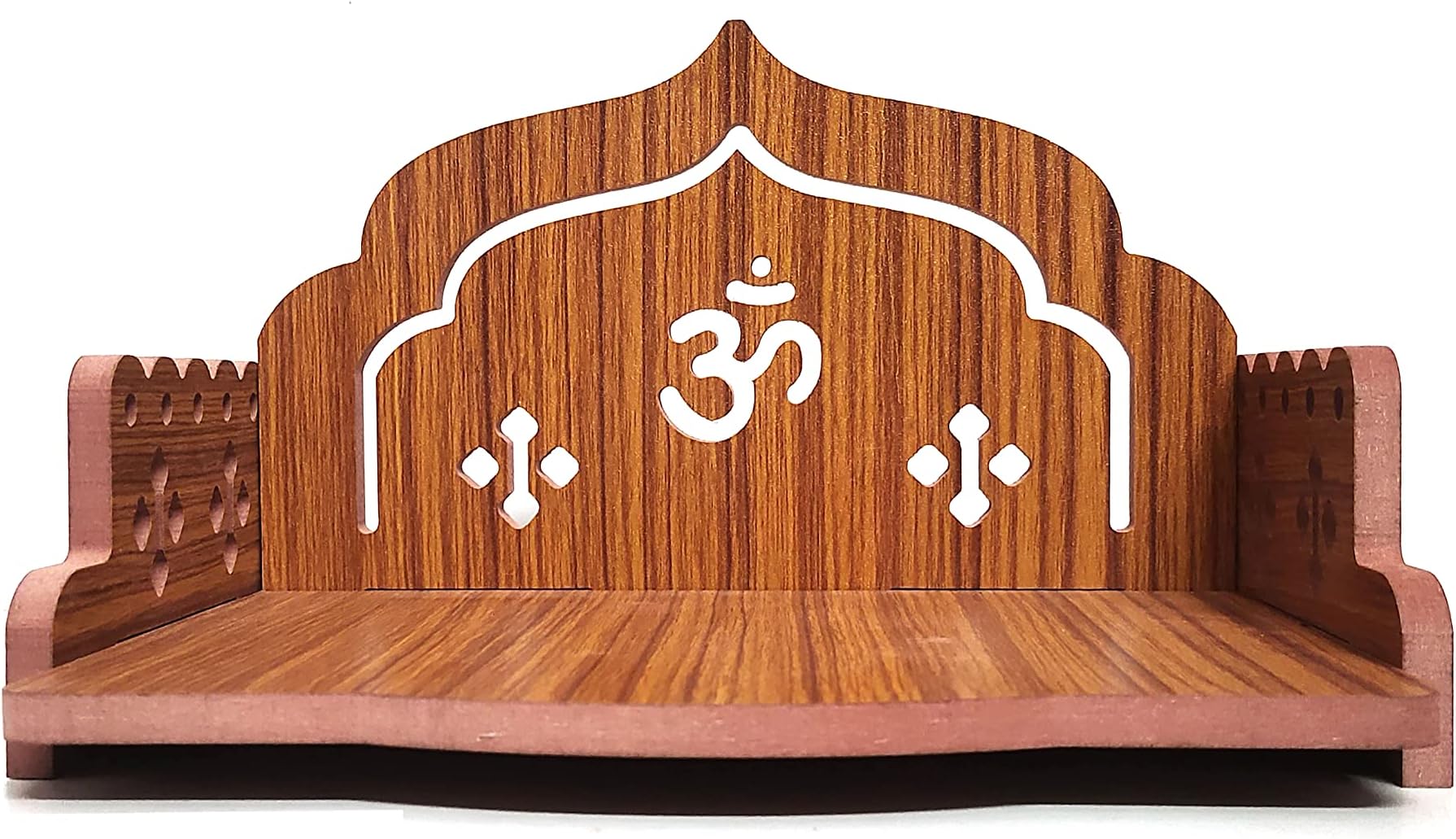 DIVOKAHยฎ Plywood Small Wooden Temple for Home Office and Shop/Sinhasan/Pooja Stand/Hindola (8.5 in * 6 in * 5.5 in) (8 MM Plywood Thickness) (WDN OMASAN)
